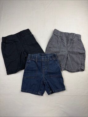 Circo 3-Pack Kids Elastic Waist Shorts Black Gray Denim Size 4T